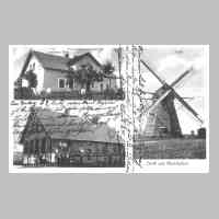 081-0002 Alte Postkarte von Reinlacken. Die Karte zeigt das Gasthaus Thiel, die Schule und die alte Muehle.jpg